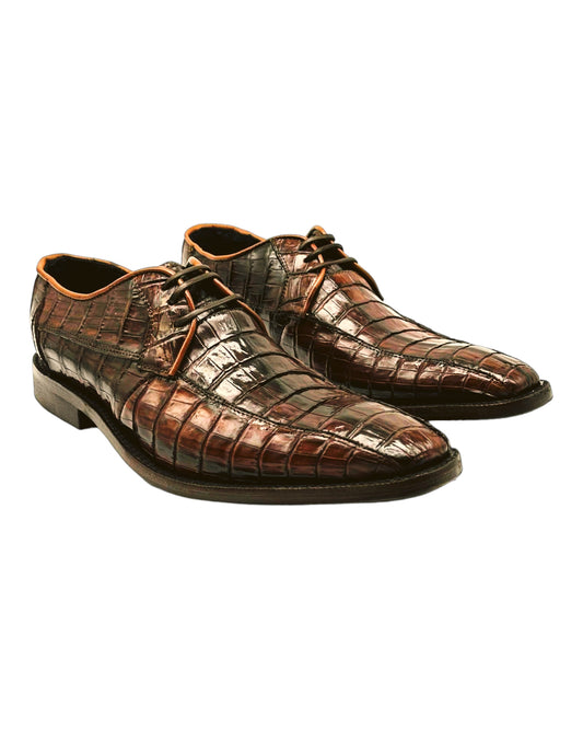 Men's Crocodile Leather All-Over Lace Up Dress Shoe