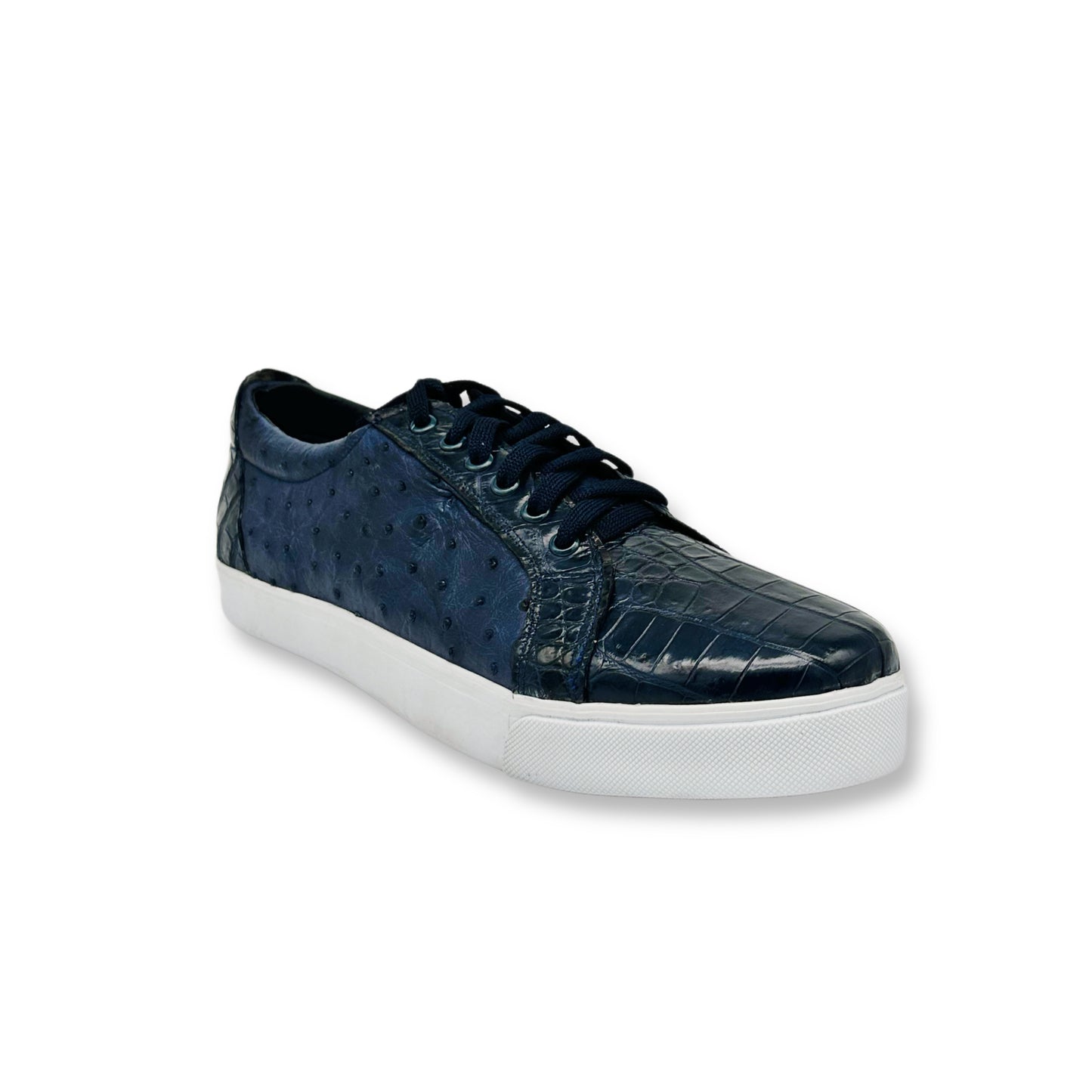 Midnight Fusion Alligator Ostrich Low Top Tennis Shoes