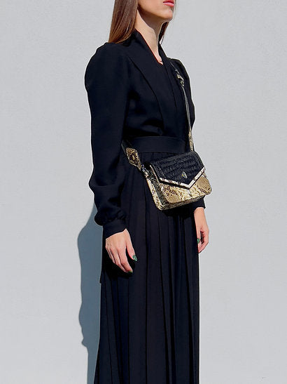 Scarab Snakeskin Crocodile Crossbody Bag