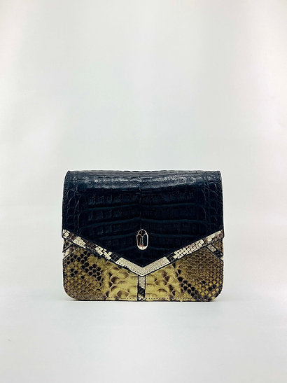 Scarab Snakeskin Crocodile Crossbody Bag