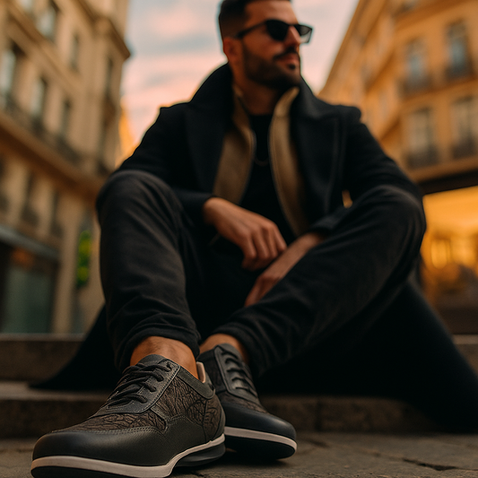 Handcrafted Elephant Leather Sneakers – Premium Exotic Leather Shoes for Men