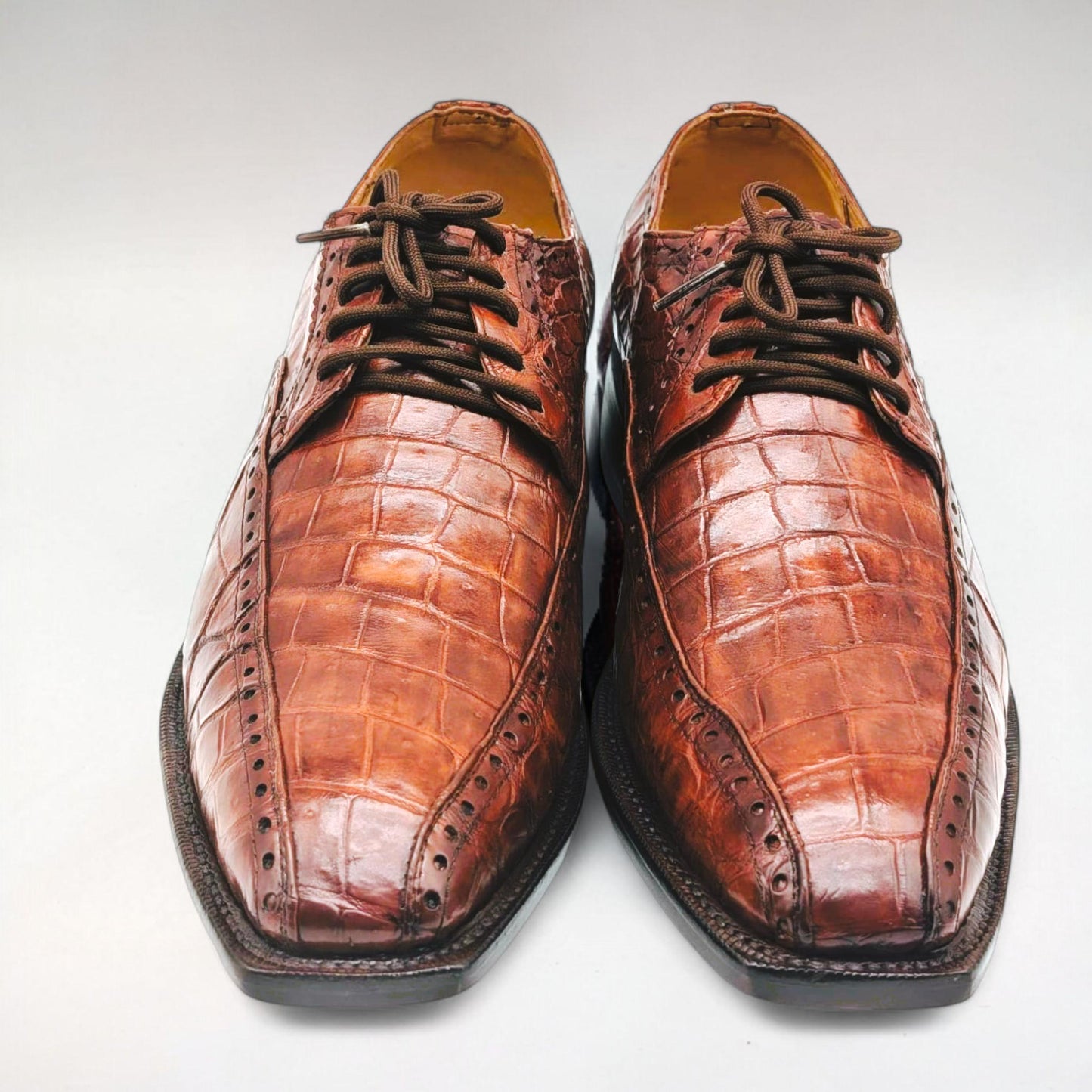 Men's Alligator Oxford Dress Shoed | Goodyear Welt| Size 11.5 US In Stock - All Others Custom Orders | Luxury Dress Shoes