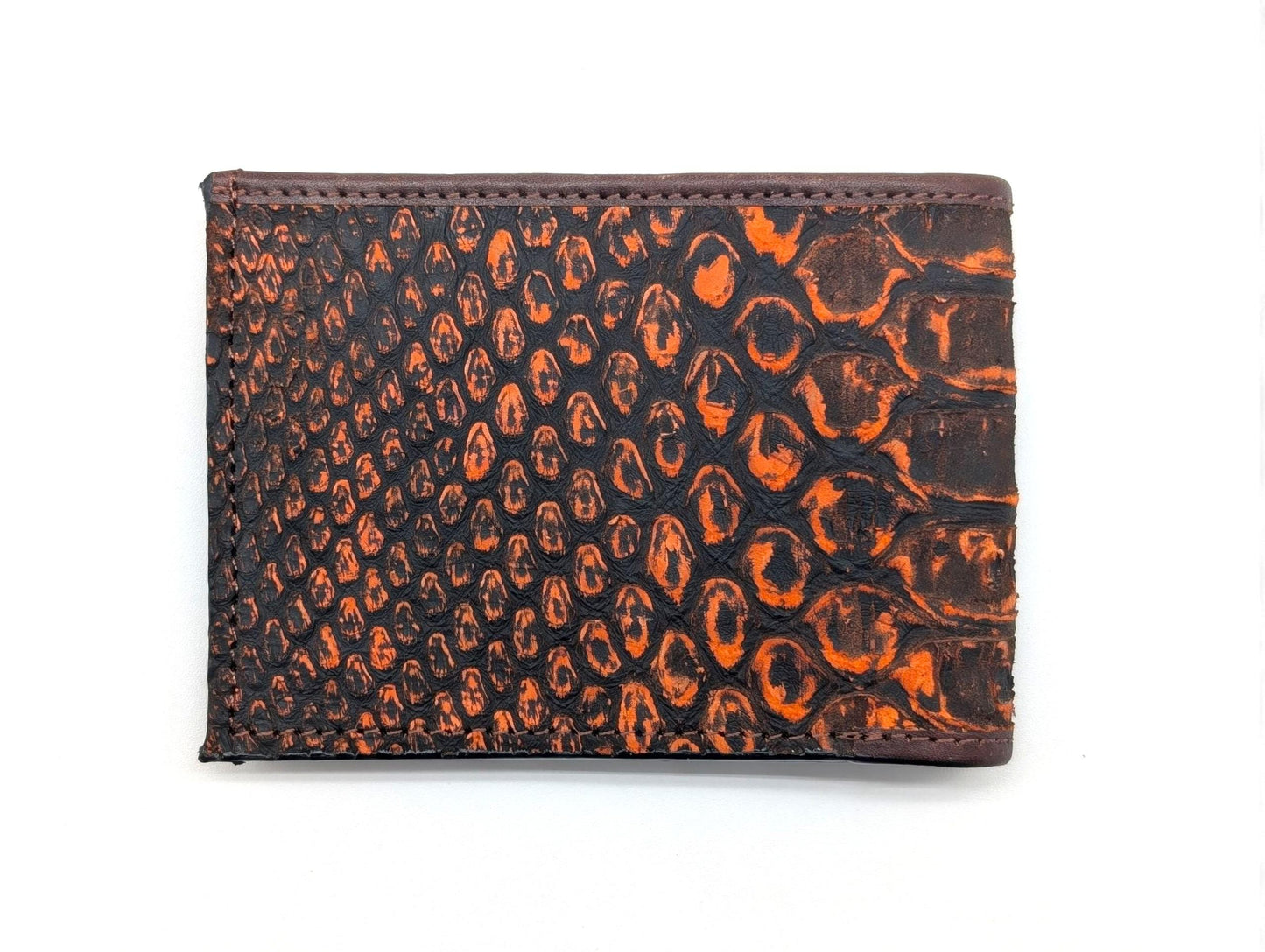 Men's Handmade Snakeskin Billfold Wallet with Window ID  Exotic Leather, 6 Card Slots, Dual Bill Compartment, Slim Wallet, Gift for him