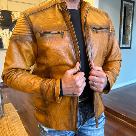 lambskin roadster leather jacket