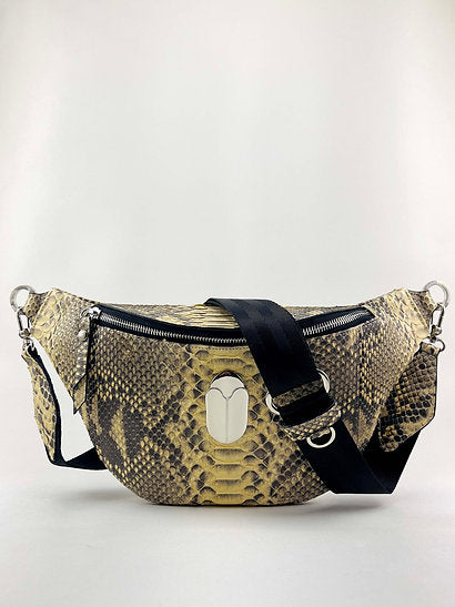 Lemon Snakeskin Fanny Pack