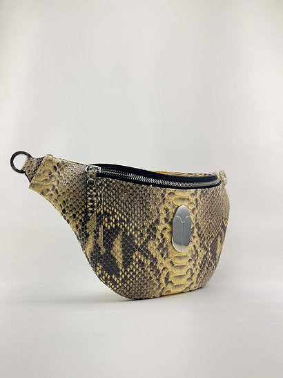 Lemon Snakeskin Fanny Pack