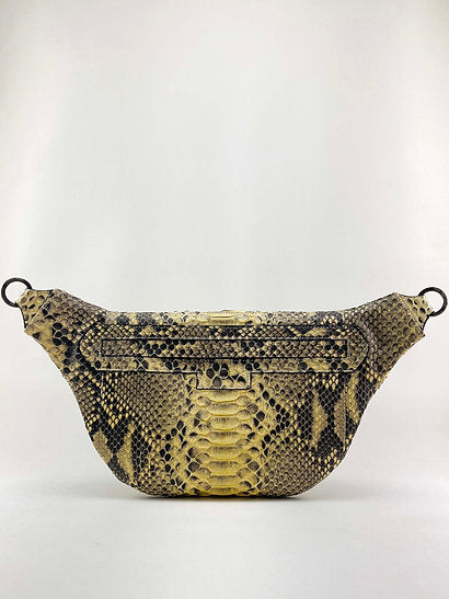 Lemon Snakeskin Fanny Pack