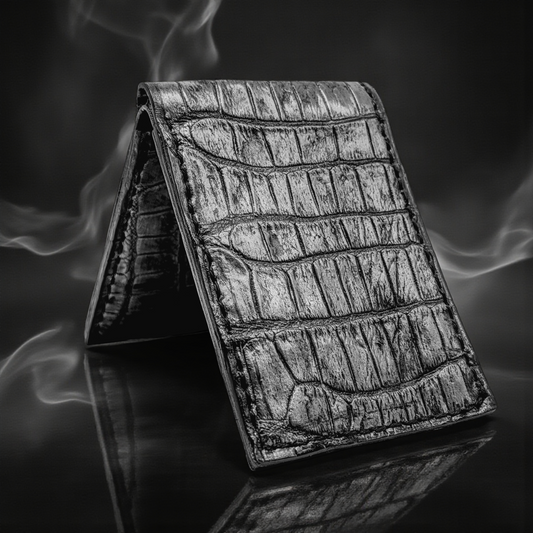 Men's Alligator Leather Wallet | Gift for him| Billfold Wallet | 6 card slot | Handmade Western Wallet | Cowboy Wallet| Sobek Leather