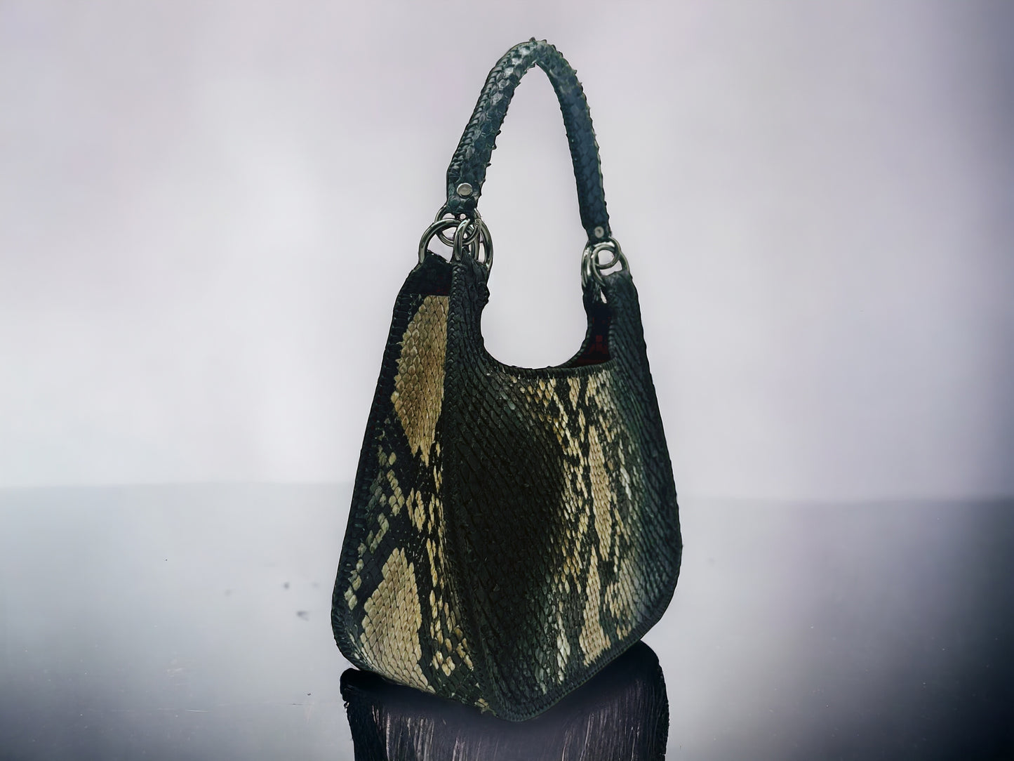 Midnight Ombre Snakeskin Hobo Bag