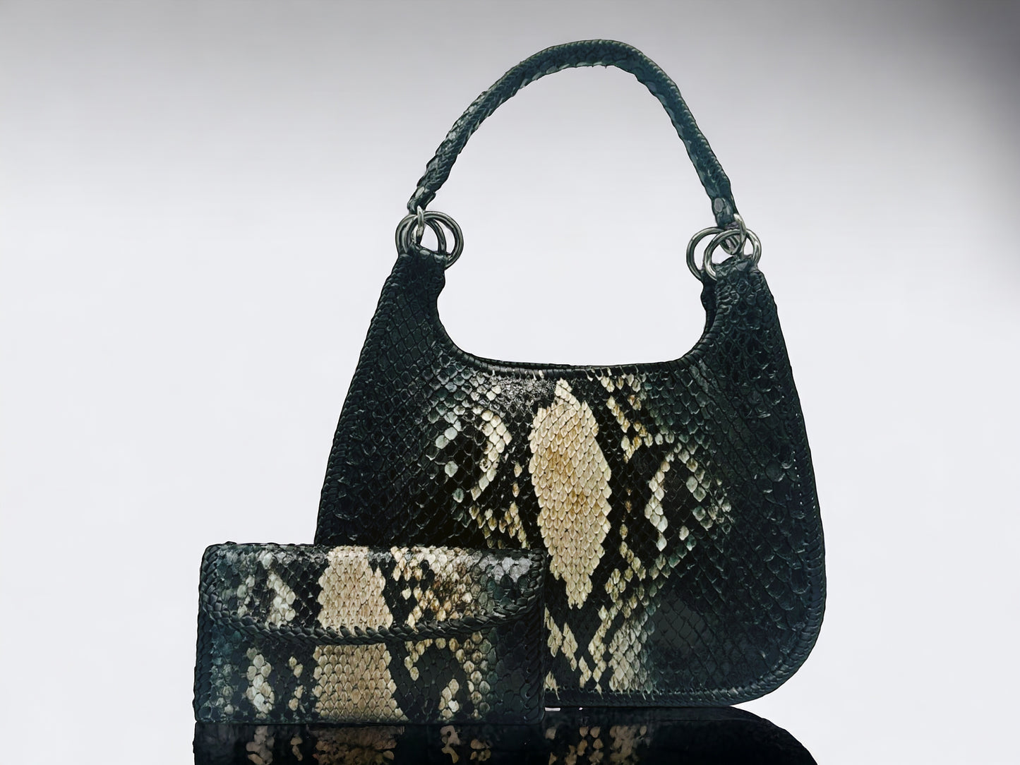 Midnight Ombre Snakeskin Hobo Bag