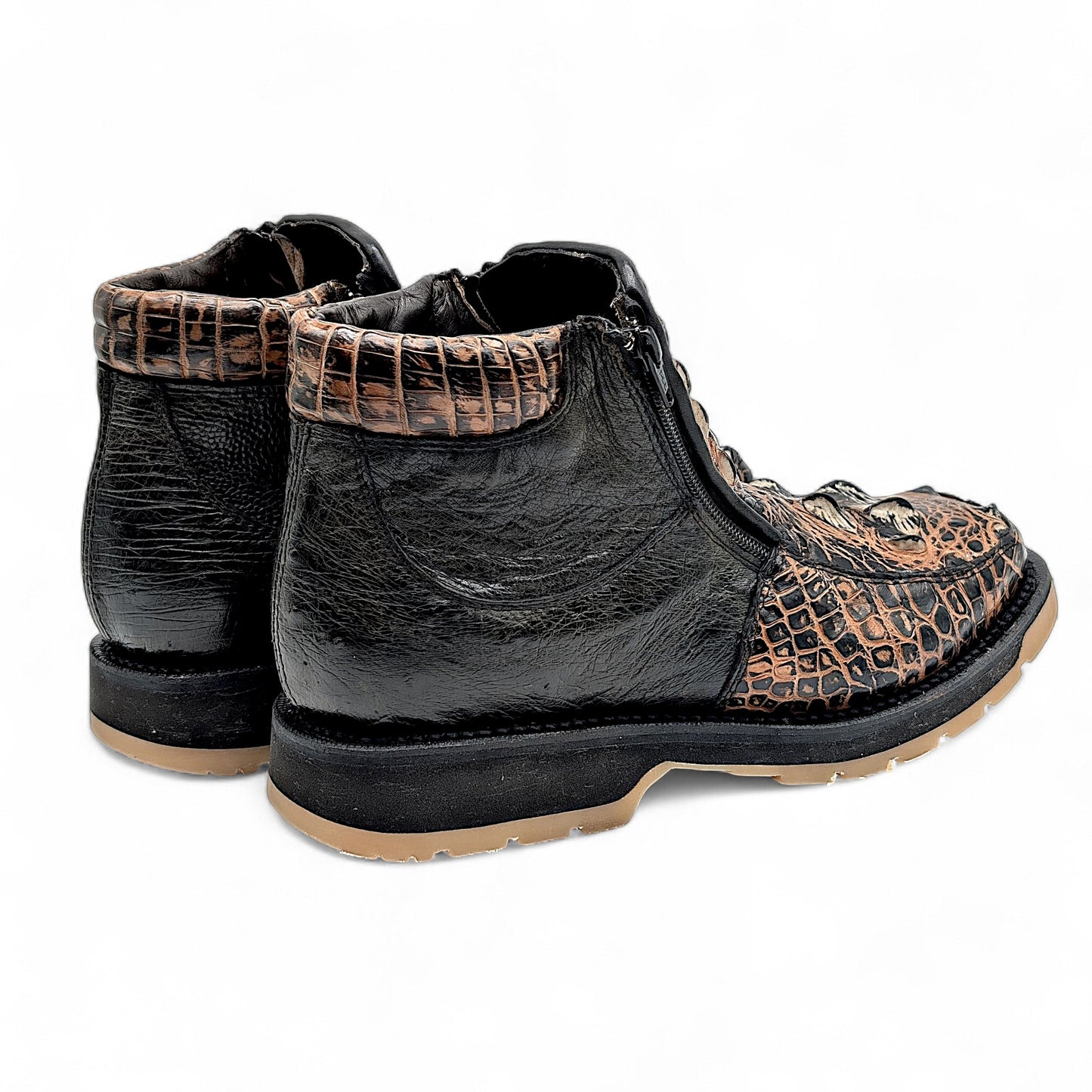 Sobek Leather – One-of-a-Kind Alligator Hornback & Ostrich Boots | Men’s 10 US (29 cm)