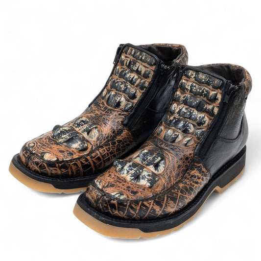 Sobek Leather – One-of-a-Kind Alligator Hornback & Ostrich Boots | Men’s 10 US (29 cm)